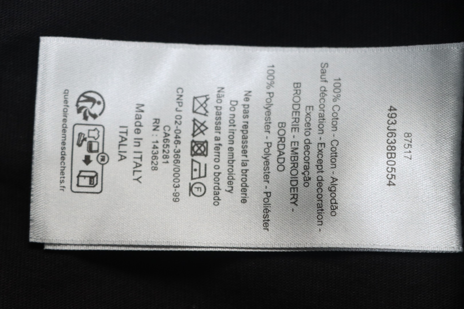 Dior Flocking printing T-shirt Black