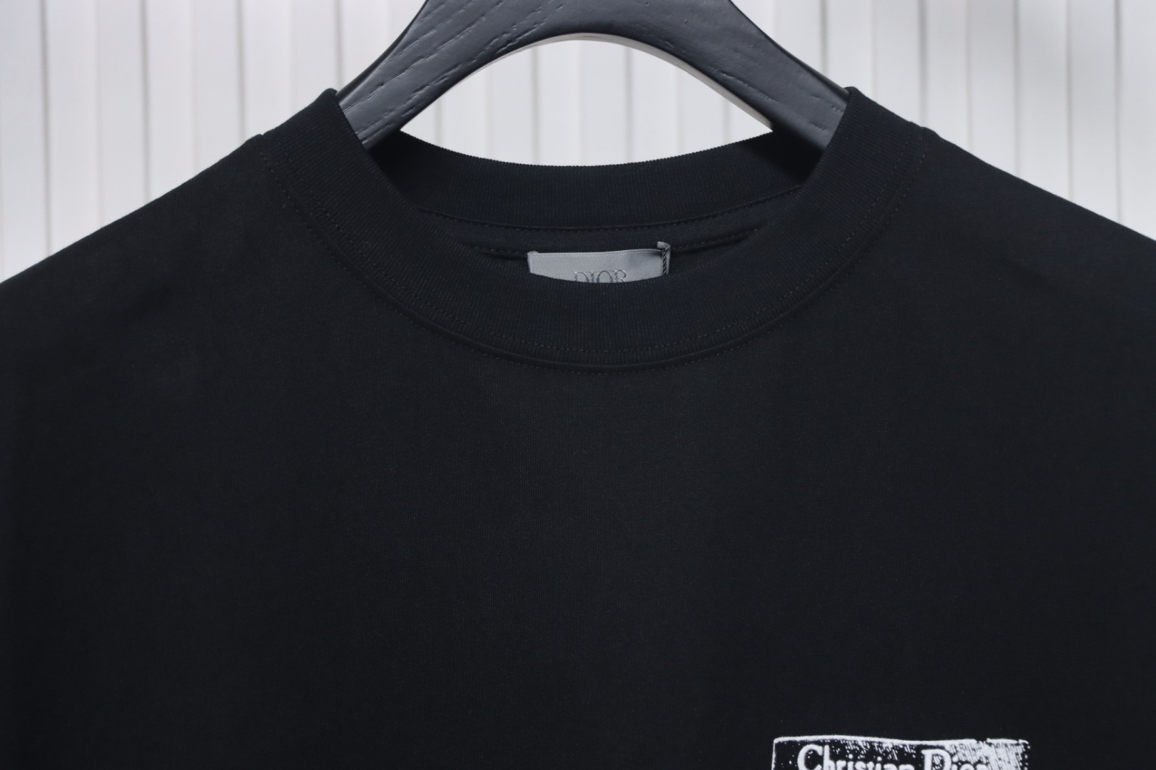 Dior Flocking printing T-shirt Black