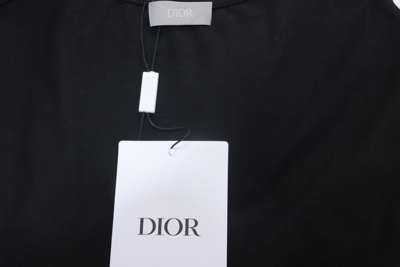 Dior Flocking printing T-shirt Black