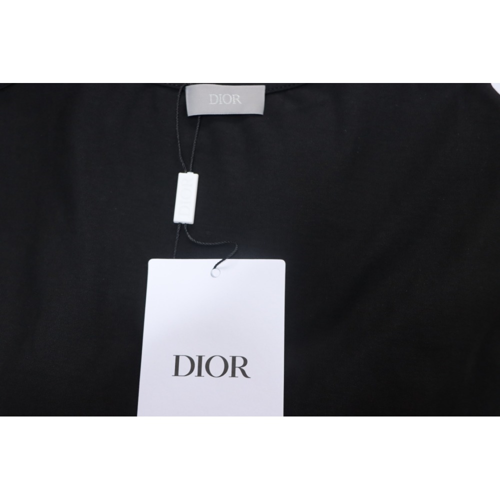 Dior Flocking printing T-shirt Black