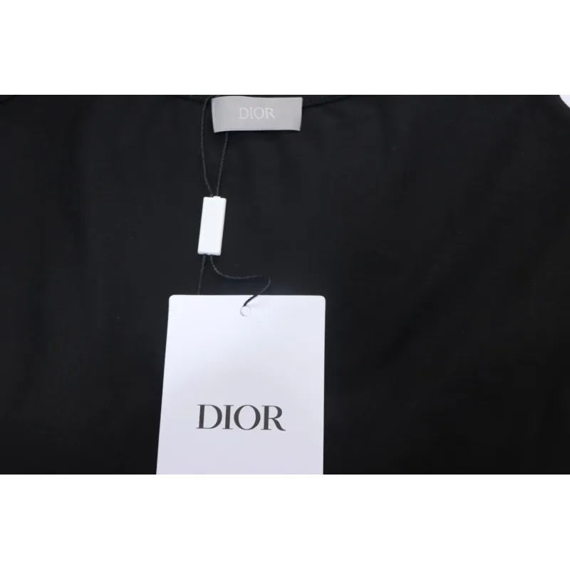 Dior Flocking printing T-shirt Black