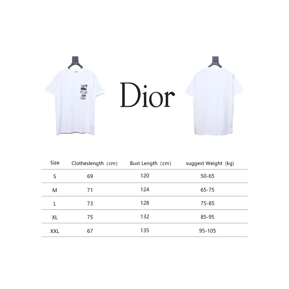 Dior Flocking printing T-shirt White