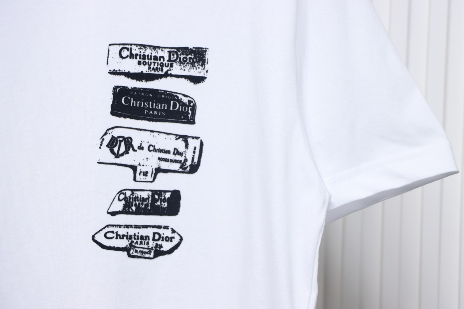 Dior Flocking printing T-shirt White