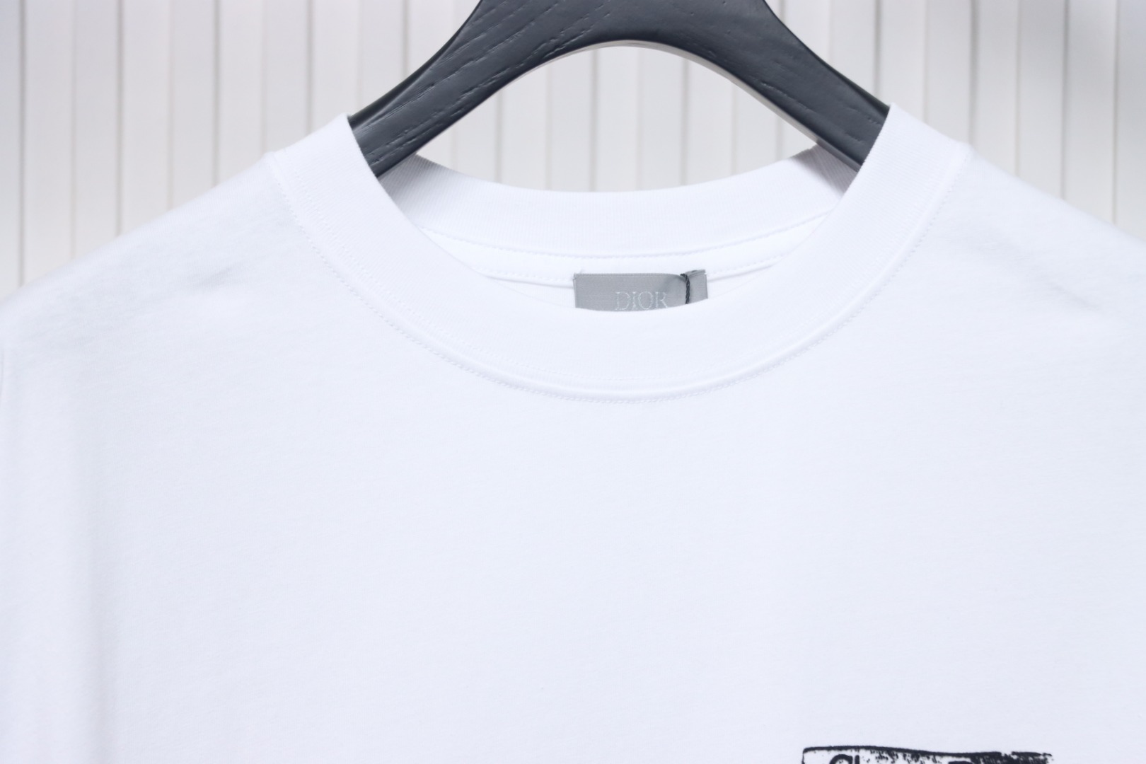 Dior Flocking printing T-shirt White