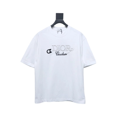 Dior Pin Embroidery T-shirt White 01