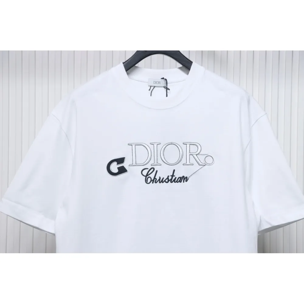 Dior Pin Embroidery T-shirt White