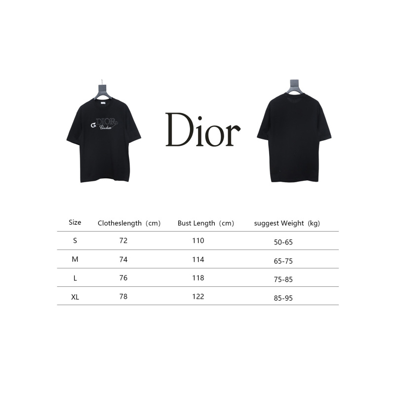 Dior Pin Embroidery T-shirt Black