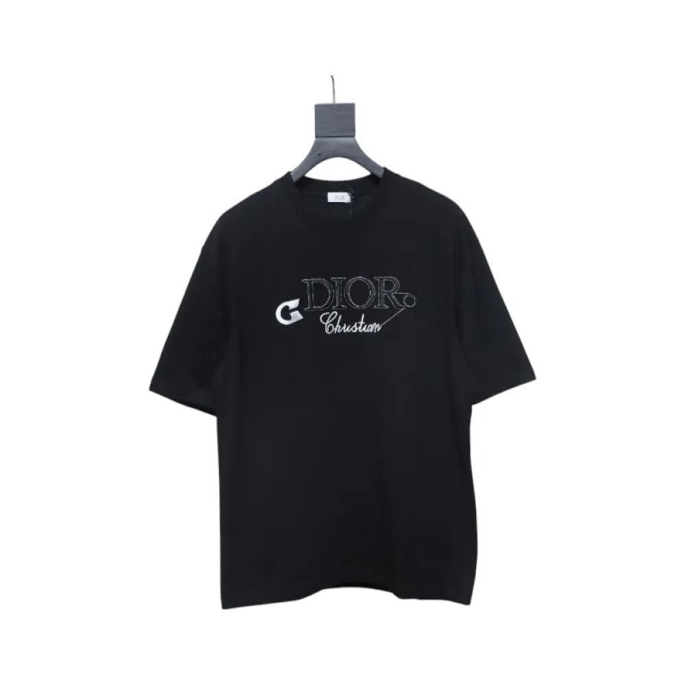 Dior Pin Embroidery T-shirt Black