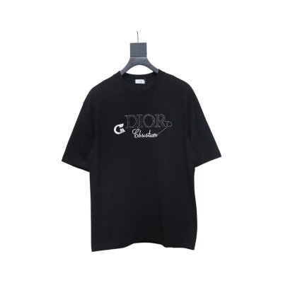 Dior Pin Embroidery T-shirt Black 01
