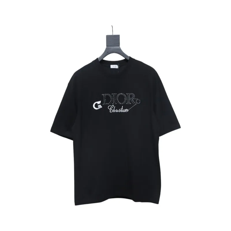 Dior Pin Embroidery T-shirt Black