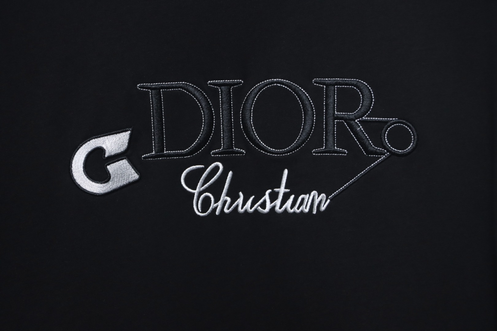 Dior Pin Embroidery T-shirt Black
