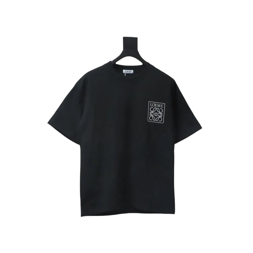 Loewe 23SS 3D Embossed Four-Leaf Clover T-Shirt Black