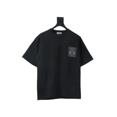Loewe 23SS 3D Embossed Four-Leaf Clover T-Shirt Black 01