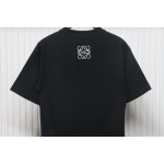 Loewe 23SS 3D Embossed Four-Leaf Clover T-Shirt Black