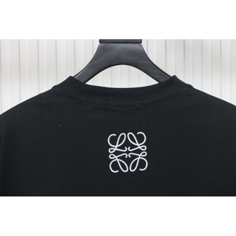 Loewe 23SS 3D Embossed Four-Leaf Clover T-Shirt Black