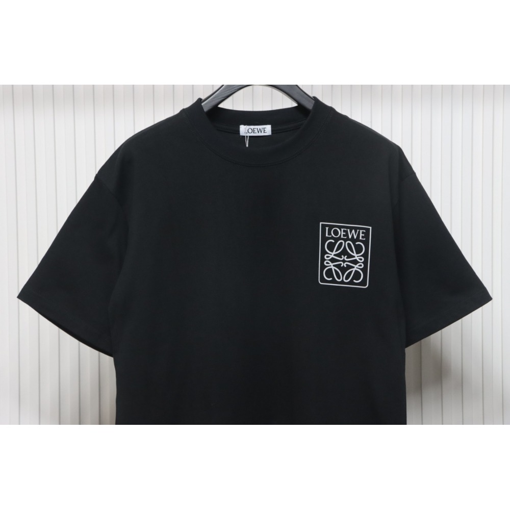 Loewe 23SS 3D Embossed Four-Leaf Clover T-Shirt Black