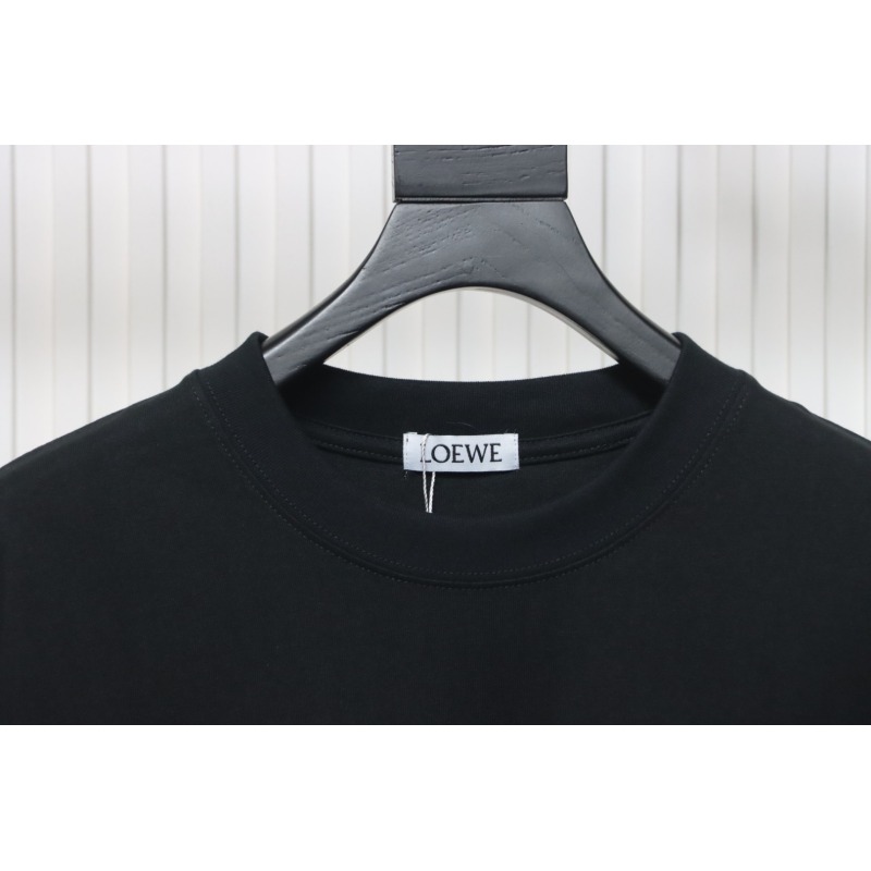 Loewe 23SS 3D Embossed Four-Leaf Clover T-Shirt Black