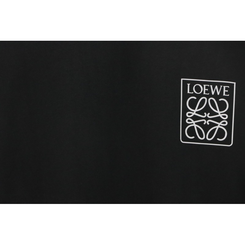 Loewe 23SS 3D Embossed Four-Leaf Clover T-Shirt Black
