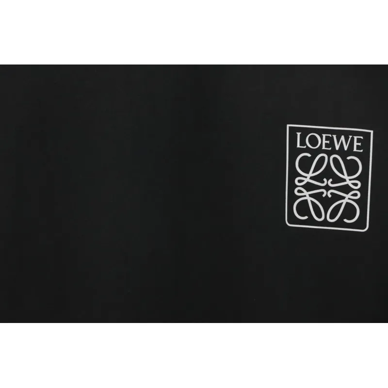 Loewe 23SS 3D Embossed Four-Leaf Clover T-Shirt Black