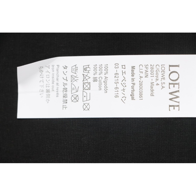 Loewe 23SS 3D Embossed Four-Leaf Clover T-Shirt Black