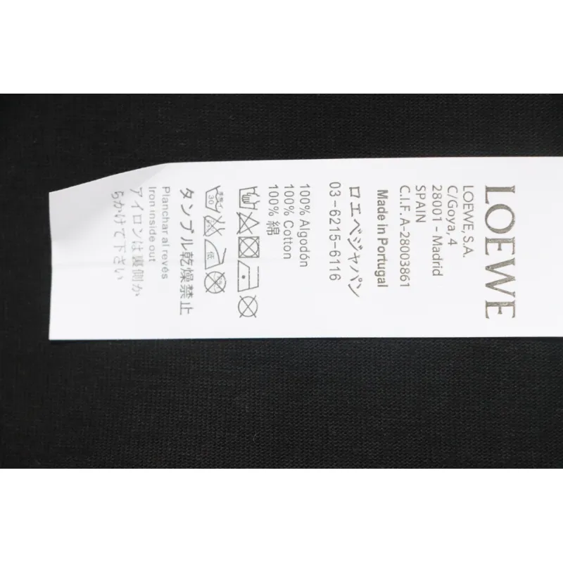 Loewe 23SS 3D Embossed Four-Leaf Clover T-Shirt Black