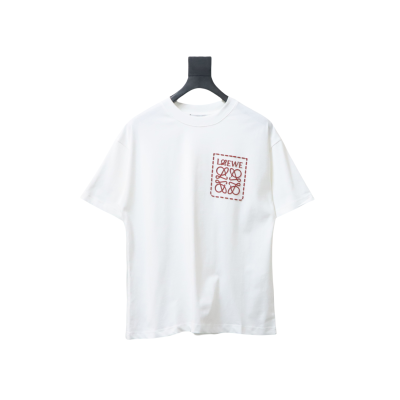 Loewe 23SS 3D Embossed Four-Leaf Clover T-Shirt White 01