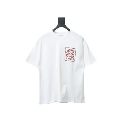 Loewe 23SS 3D Embossed Four-Leaf Clover T-Shirt White 01