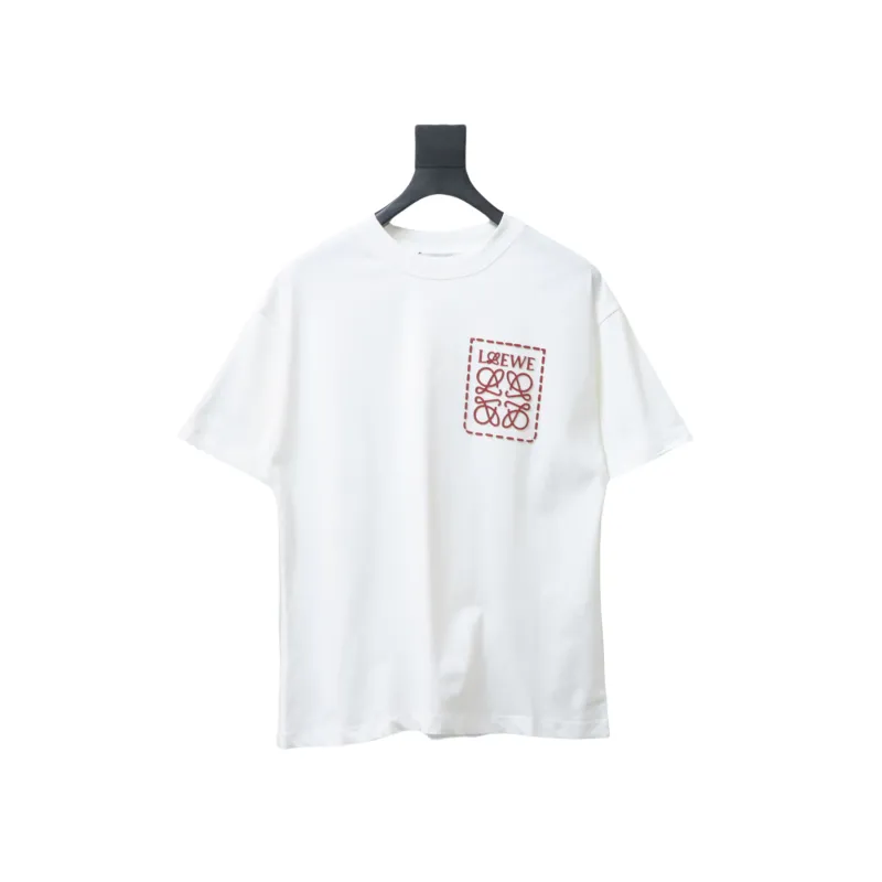Loewe 23SS 3D Embossed Four-Leaf Clover T-Shirt White