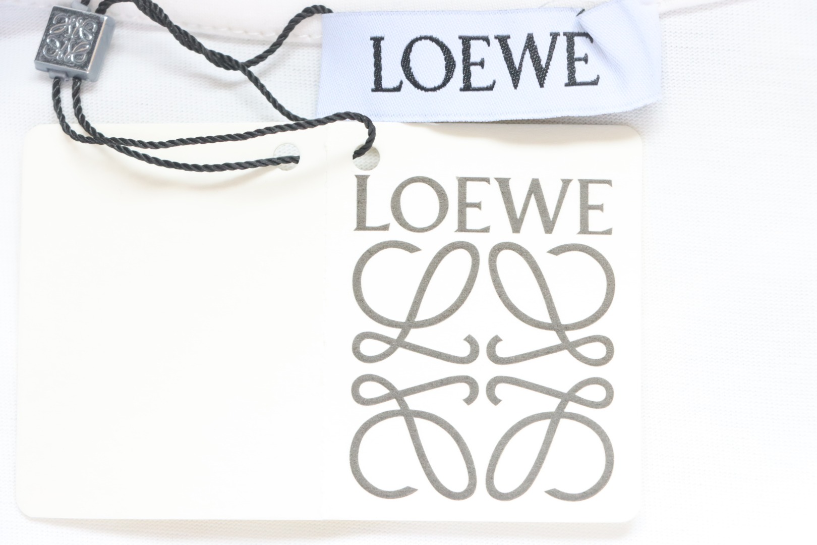 Loewe 23SS 3D Embossed Four-Leaf Clover T-Shirt White
