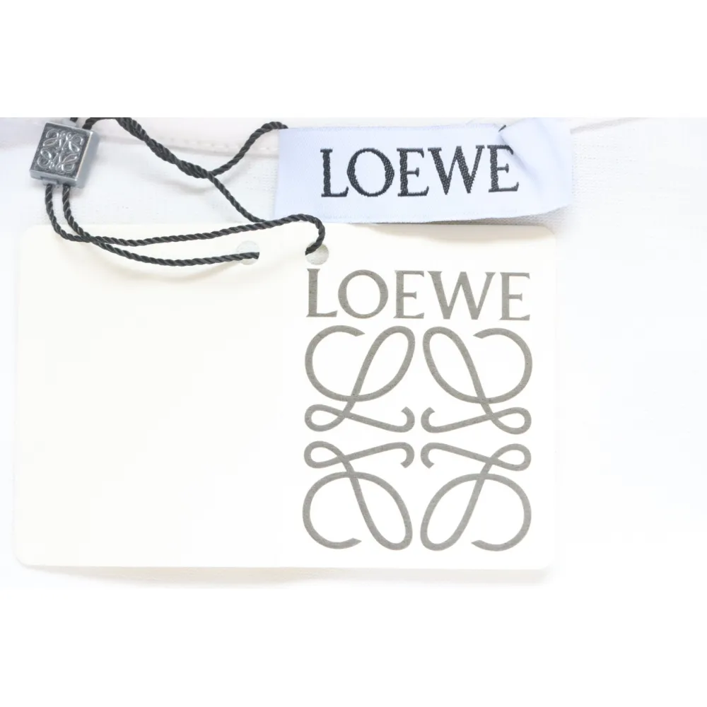 Loewe 23SS 3D Embossed Four-Leaf Clover T-Shirt White