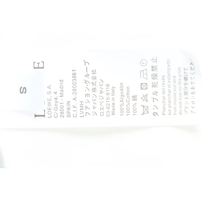 Loewe 23SS 3D Embossed Four-Leaf Clover T-Shirt White