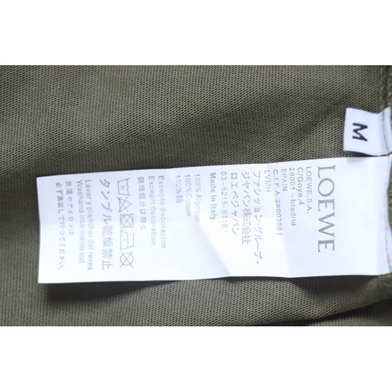 Loewe 25ss Chest Embroidery T-Shirt Green