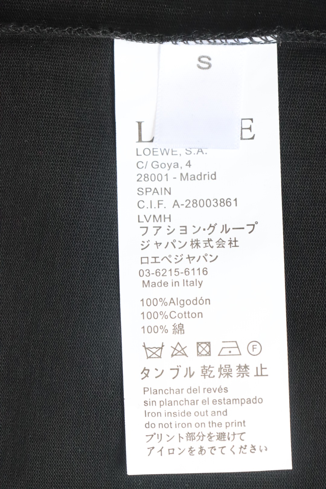 Loewe 25ss Irregular LOGO T-Shirt Black