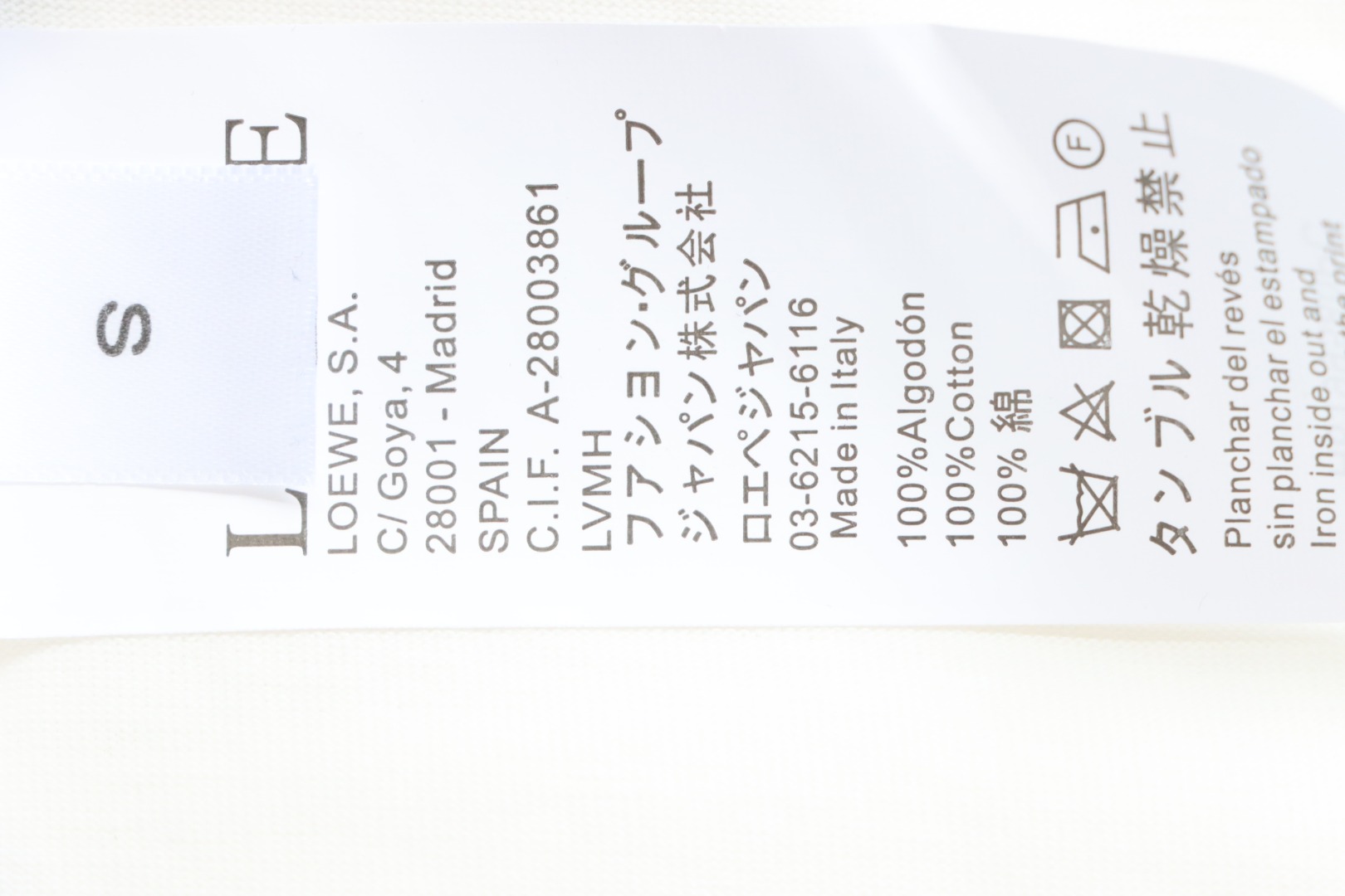 Loewe 25ss Irregular LOGO T-Shirt White