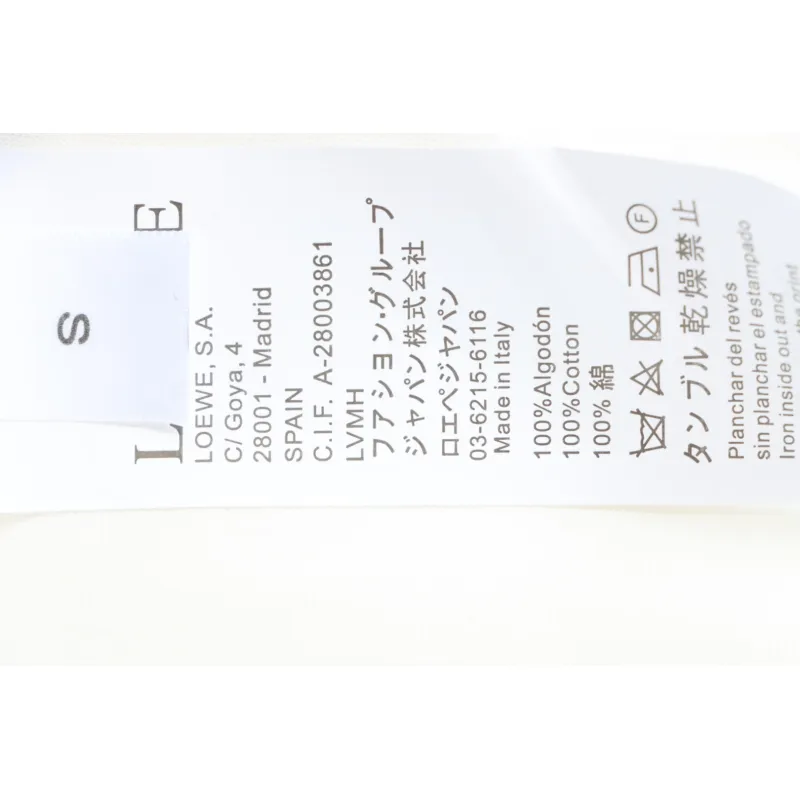 Loewe 25ss Irregular LOGO T-Shirt White