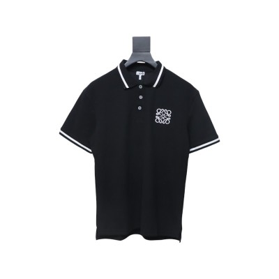 Loewe 25ss Pocket Color Embroidery PoloT-Shirt Black 01