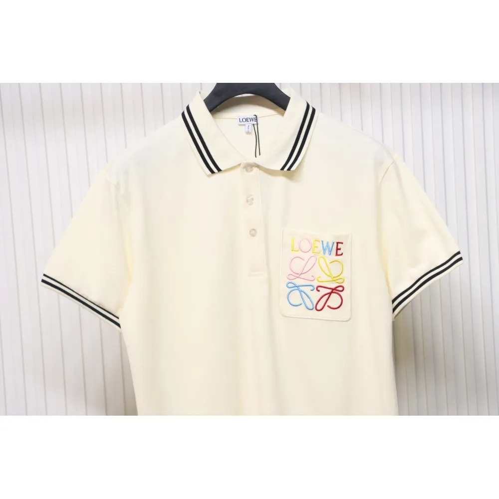 Loewe 25ss Pocket Color Embroidery PoloT-Shirt Yellow