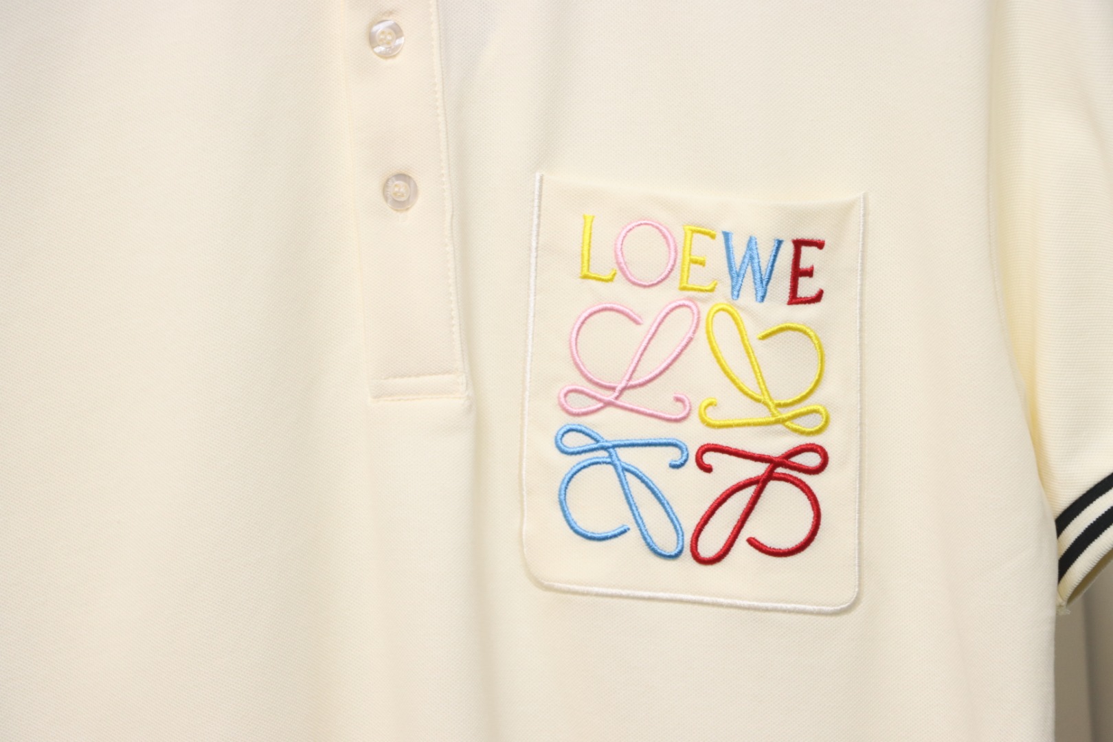 Loewe 25ss Pocket Color Embroidery PoloT-Shirt Yellow