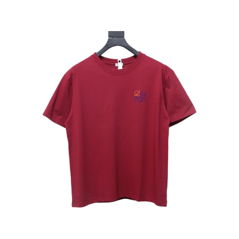Loewe Small Logo Embroidery T-Shirt Red