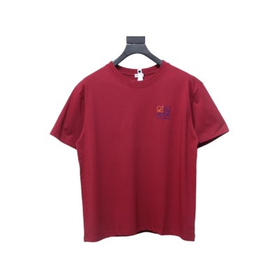 Loewe Small Logo Embroidery T-Shirt Red 01