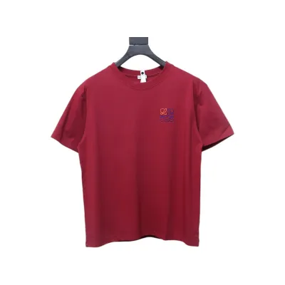 Loewe Small Logo Embroidery T-Shirt Red 01