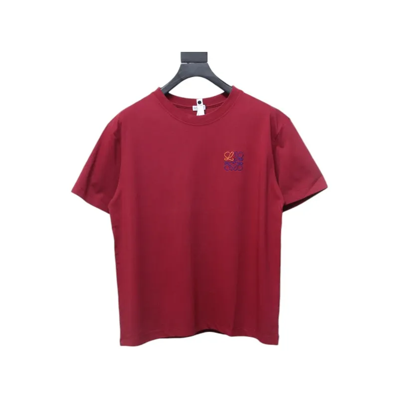 Loewe Small Logo Embroidery T-Shirt Red