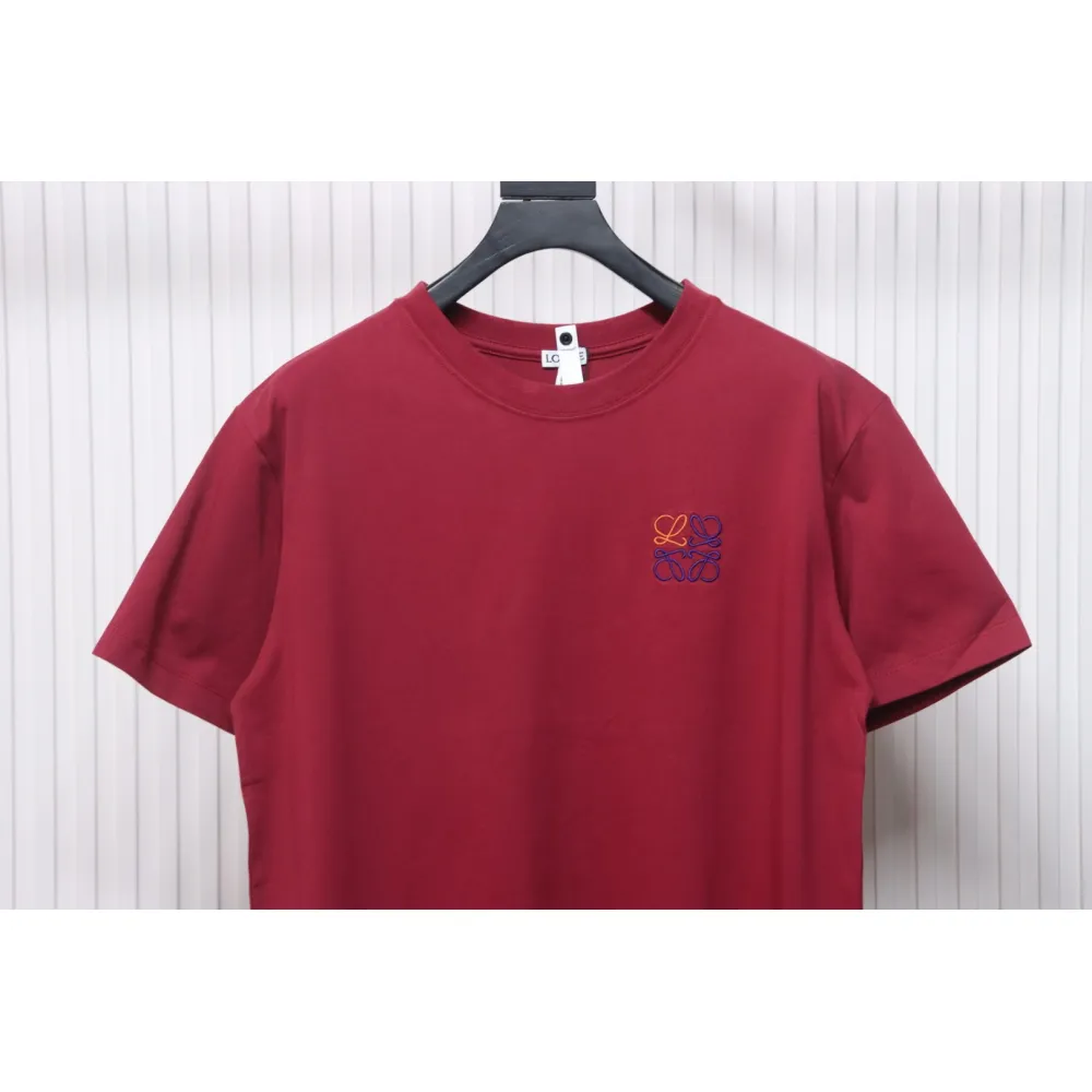 Loewe Small Logo Embroidery T-Shirt Red