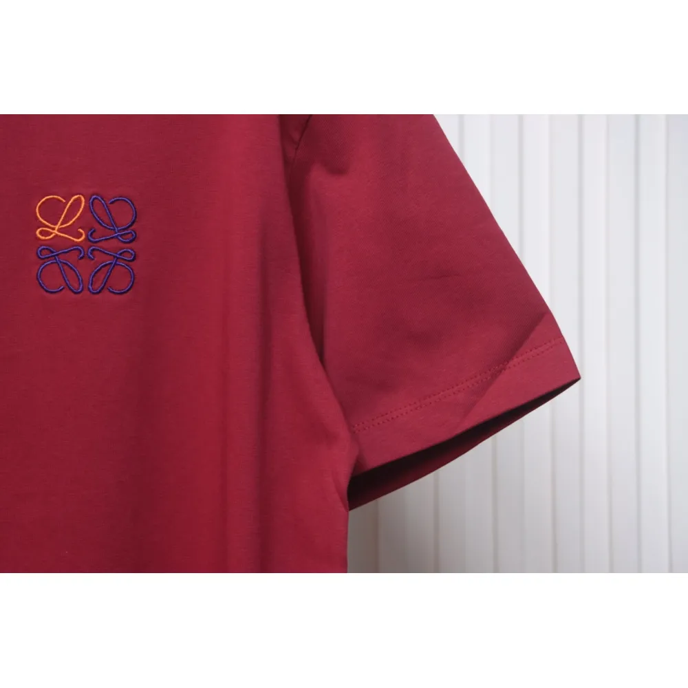 Loewe Small Logo Embroidery T-Shirt Red