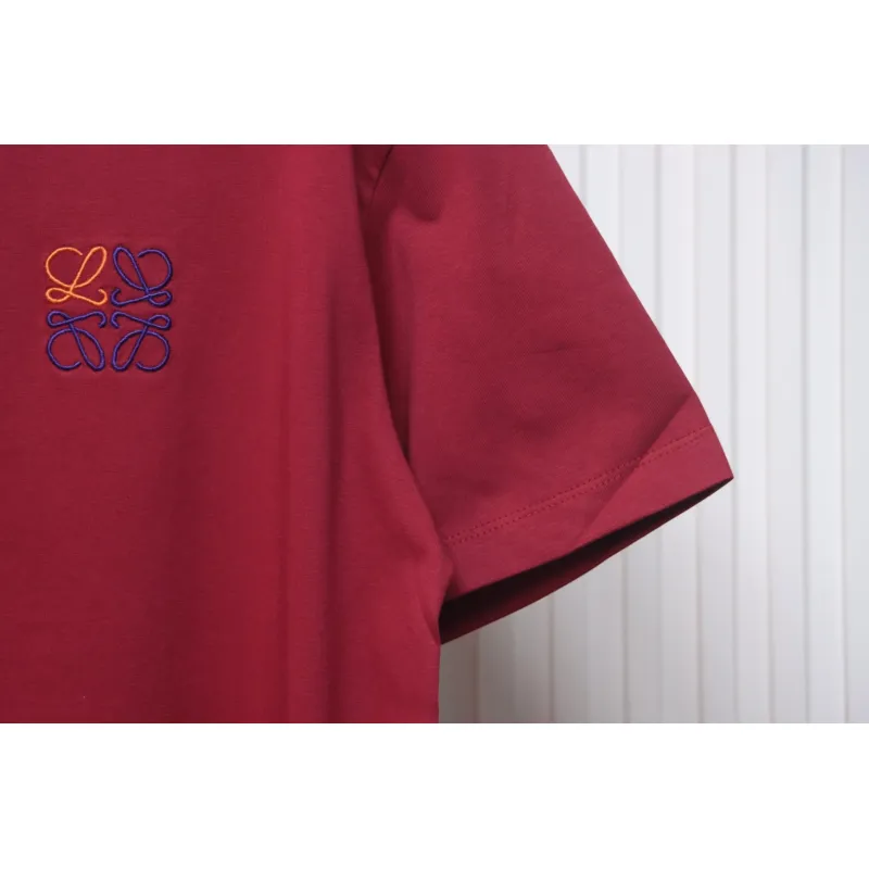 Loewe Small Logo Embroidery T-Shirt Red