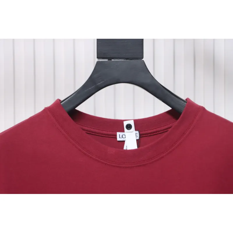 Loewe Small Logo Embroidery T-Shirt Red