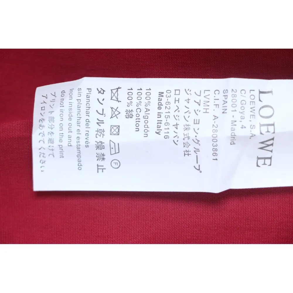 Loewe Small Logo Embroidery T-Shirt Red