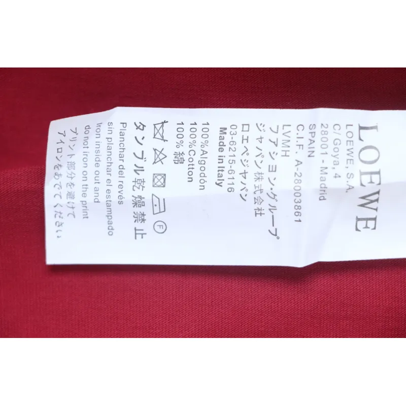 Loewe Small Logo Embroidery T-Shirt Red