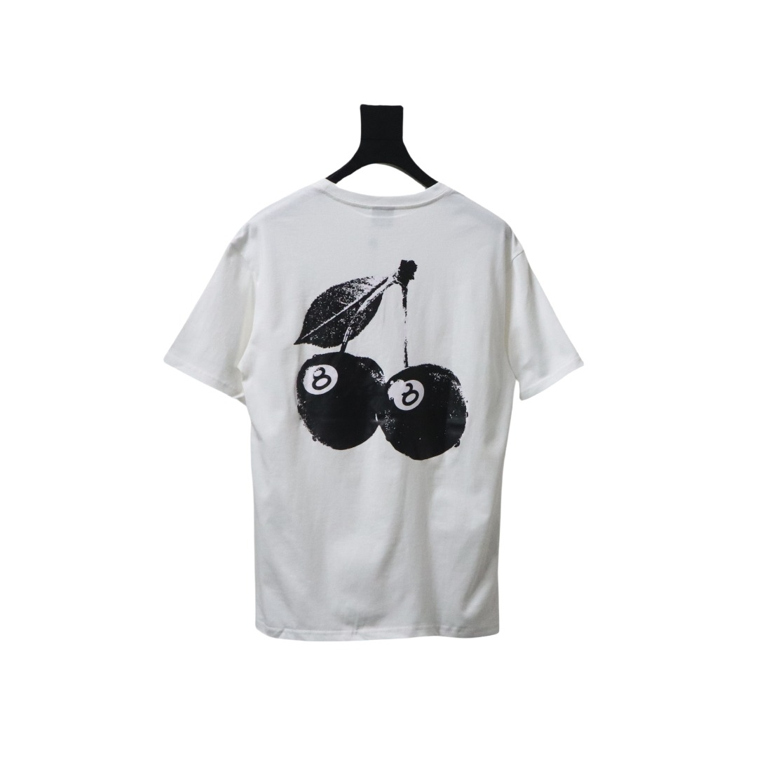 Stussy 25ss Cherry Black Eight T-Shirt White