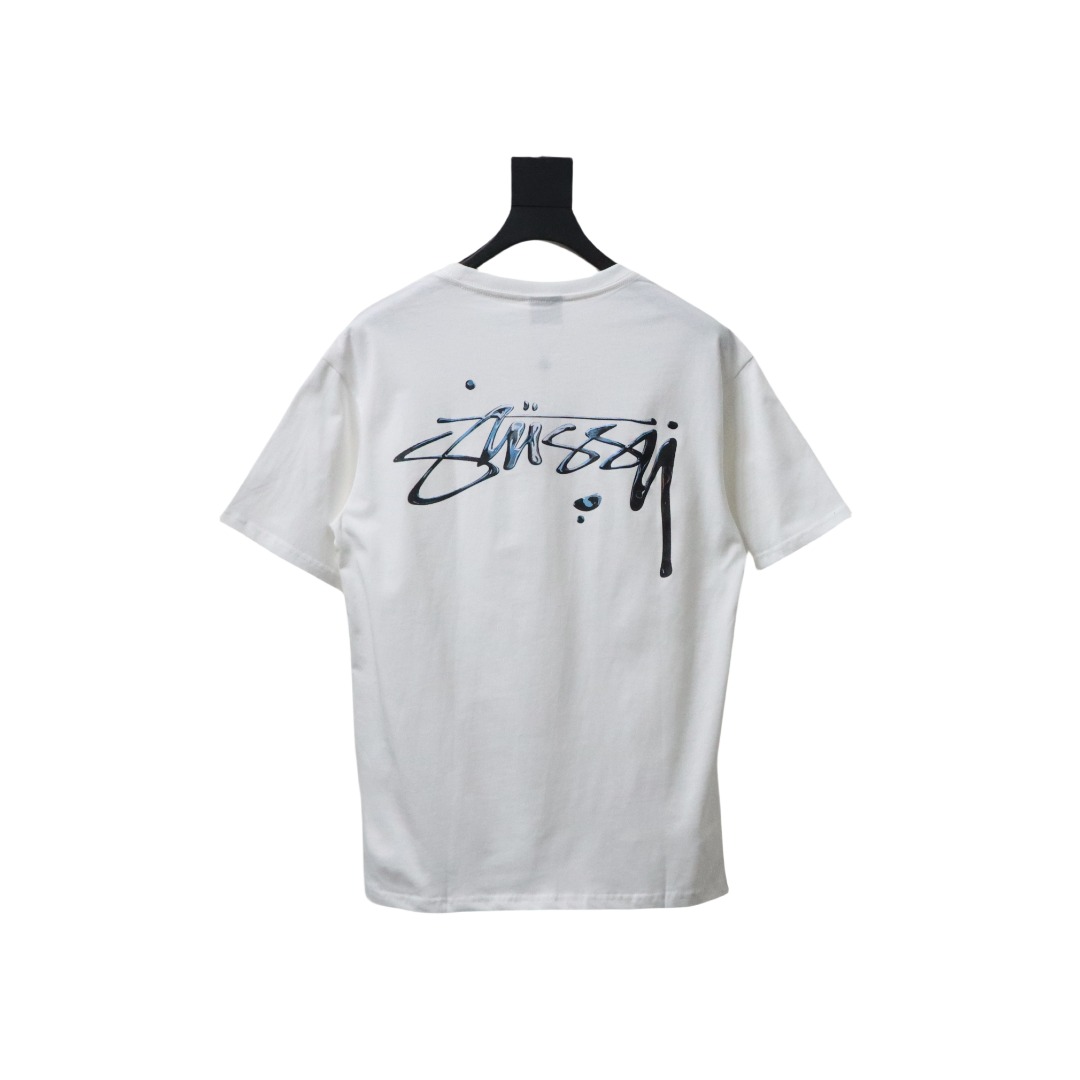 Stussy 25ss Mercury Effect Signature Logo T-Shirt White